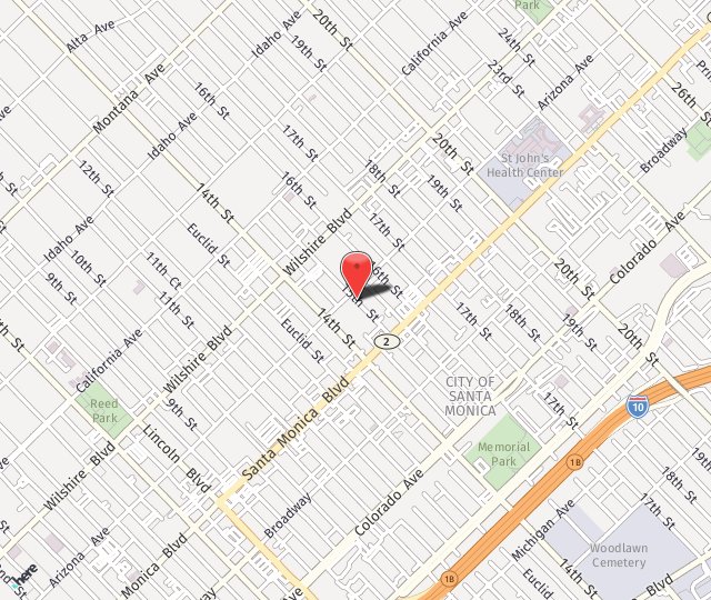 Location Map: 1304 15th St. Santa Monica, CA 90404